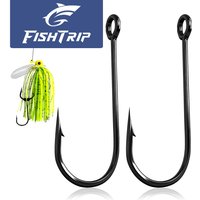 FishTrip 50~200PCS Trailer Fishing Hooks, High Carbon Steel Bass Trailer Hooks Pair with Spinnerbait, Flipping Jig, Jig Head