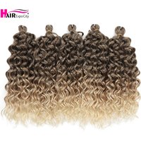 Ocean Wave Braiding Hair Extensions Synthetic Afro Curls Hawaii Natural Waves Hair Ombre Pink Deep Wavy Twist Crochet Braids image 4