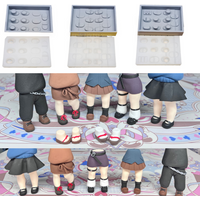 Q Version Clay Doll Shoes Silicone Mold Boots/leather Shoes/sole DIY Polymer Clay Animation Cartoon Character Shoe Making Tool