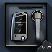 Titanium Gray for Volkswagen VW Polo Golf 7 Passat Tiguan MK2 Beetle Ateca Caddy T5 Flip Folding Car Key Case Cover Accessories