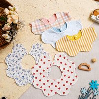 Elinfant 1 Pc Soft Petal-Printed Baby Saliva Towels& Universal Feeding Bibs for Babies&Suitable for Use at Home and When Going