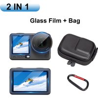 2-IN-1 Tempered Glass Film+Mini Storage Carring Bag for DJI Osmo Action 6 Storage Bag for DJI Osmo Action 6 Camera Accessories