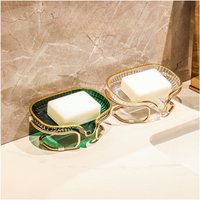Bathroom Soap Dish Light Luxury Toilet Shower Soap Holder with Drain Water Soap Storage Case Tray Container Bathroom Gadgets