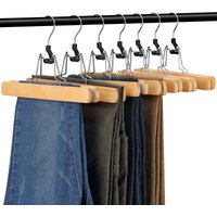 360° rotating hook natural wood pants rack with clip non-slip skirt rack pants clip hanger solid wood hanger