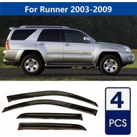 4Pcs 1.8mm Car Window Visors for Toyota 4runner 2003-2009 Side Window Rain Guards Sun Wind Deflectors, Black Vent Visors Weather