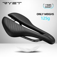RYET Full Carbon Saddle 125g Super Light PU Cushion MTB Road Bike Seat Black Ultralight Hollow Ergonomic Cycling Accessories