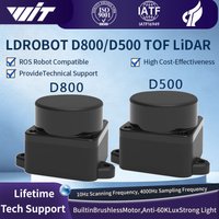 Kit LiDAR LDROBOT D500 D800, module de capteur radar laser DTOF, scanner 360° ° 30000Lux 5000Hz Prise en charge ROS1 ROS2 Pour intérieur et extérieur