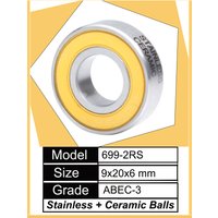 AliExpress FUSHI 699-2RS Stainless Bearing 9*20*6 mm 1PC ABEC-3 For NOVATEC Bicycle Hub Front Rear Hubs Wheel 9 20 6 Ceramic Ball Bearings 699RS