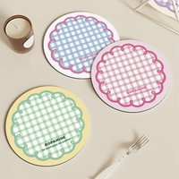 Circular Grid Rubber Coaster Heat Insulation Pad Home Simple Absorbent Anti-slip Mat Minimalist Silicone Pad Kitchen Accessories