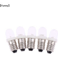 5Pcs LED E10 DC3V 5V 6V 12V 24V Screw Bulb Warning Signal Bulb E10 Instrumentation Bulb Indicator White Auto Interior Light