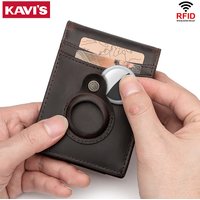 Men Genuine Leather Money Clip Minimalist Cash Holder Wallet Slim RFID Billfold Cardholder Case Male Front Pocket Money Bag