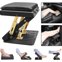 Adjustable Ergonomic Foot Rest 4 Levels Foldable Under Desk Foot Rest with Soft Pad for Office Car Travel Study Posture Support