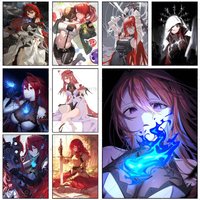 Elizabeth Rose Bloodflame Hololive Poster Self-adhesive Art Waterproof Paper Sticker Coffee House Bar Room Wall Decor