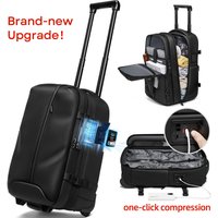 Travel Trolley vacuum compression business backpacks pump Large capacity backpack On wheels luggage Rolling Bags For Boardable