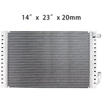 Universal Radiator Aluminum Condenser Parallel Flow 14'' x 23'' x 20mm for Heavy duty Truck Excavator Street rod AC Condition
