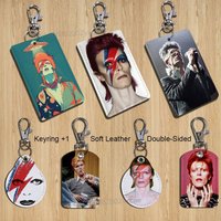 farewell Heroes David Bowie Cartoon Singer Anime Card Keychain Fashion Pendant Bag ID Door Card Case Bus Card Cute Adult