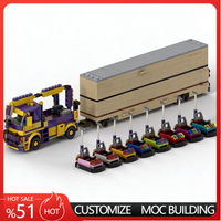994Parts Fairground Tractor With Bumper Car Trailer MOC Model Custom Building Blocks DIY Assembly Educational Toy Birthday Gift