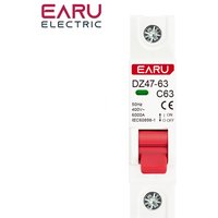 1P AC 230/400V MCB DZ47 Type C Circuit Breaker Overload Protection Short Circuit Protection Small Household Main Switch Din Rail