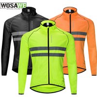 WOSAWE veste coupe-vent légère coupe-vent de cyclisme veste de vélo résistant à l'eau à manches longues Jersey manteau coupe-vent gilet