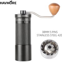 Havmore Mini Portable Stainless Steel Conical Burr Easy Manual Operation Home Use Manual Coffee Grinder