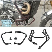 Highway Upper Radiator / Lower Engine Guard Crash Bars for Triumph Scrambler 1200 XE XC 2019-2026 19 20 21 22 23 24 25 26 black