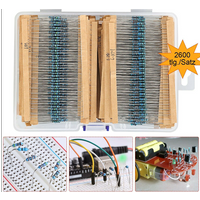 300/600/2600PCS 1/4W Resistance 1% Metal Film Resistor Kit with Box 1K 10K 100K 220ohm 1M Resistors 30 Kinds