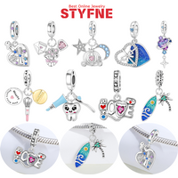 Silver-Plated Love Heart Bottle Charms Beads Fit Original Bracelets Bag Keychain Charms Beads Pendant Diy Women Jewelry Gift