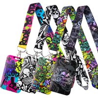 LX1639 Neon Punk Style Neck Strap Women Lanyard for Keys Mobile Phone Charm Keychain ID Credit Card Pass Badge Holder Hang Rope