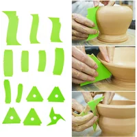 Pottery Tools 14pcs Clay Modeling Auxiliary Scraper ABS MaterialDIY Ceramic Drawing Texture Trimming Auxiliary Ceramic Tools
