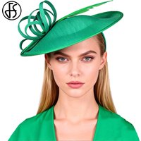 FS Red Green Detachable Wedding Headwear Tea Party Fascinator Hats For Women Ladies Luxury Kentucky Derby Hat Chapeau Femme 2026