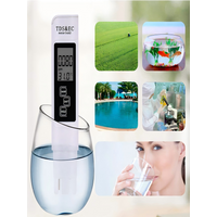 Digital TDS EC Water Tester Meter Multifunctional PPM Temp Purity Detector Pen White LCD Display 0-9990 Range