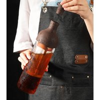 High Borosilicate Glass Cold Brew Bottle Heat Cold Resistant Airtight Infuser Portable Carafe for Iced Coffee Herbal Tea Fruit