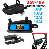 Rechargeable 18650 Battery Pack 36V 48V 8Ah 10Ah 12Ah 14Ah With Bag ,Built-in BMS For 200W-500W Riding Bike and Scooter.