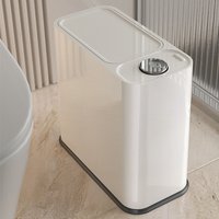 16L Kitchen Bathroom Waste Bin Press Button Trash Can Slim Rubbish Garbage Bin Dustbin