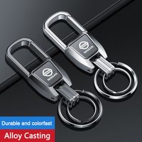 Metal Car Logo Keychain Key Ring Chain Anti-Loss Keyring Pendant For Nissan Juke Qashqai Pulsar Sentra Patrol Nismo Rogue Almera