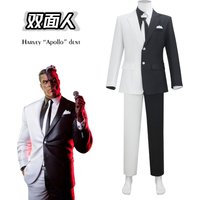 DC Two Face Harvey Dent cosplay costume Gothic black and white suit stage performance costume cosplay