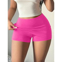 Sexy Bodycon Skort, Tight Fit Mini Skirt with Anti-Chafe Safety Shorts, Nightclub Party Wear