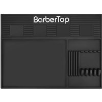 Barber Hair Stylist Magnetic Tray Mat 6 Slots Table Organizer for Razor & Scissors Anti-Slip Salon Workstation Tools Holder