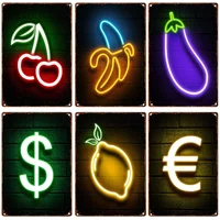 Cool Neon Signs Metal Tin Internet Cafes Bar Club E-sports Hotel Wall Decor Iron Plate Party Gamer Room Bedroom Home Decoration