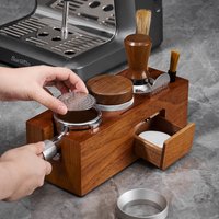51/53/58mm Wood Coffee Tamper Holder Espresso Tamper Station Stand Wooden Base Espresso Tools Barista Accessories