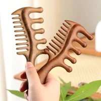 2Pcs Massage Comb Multi Functional Large Tooth Comb Plastic Comb Head Scalp Massage Wide Thick Meridian Massage Comb