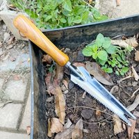5-in-1 manual weeding tool, 13.39 inch dandelion root extractor with cutting groove, durable wooden handle gardening manual tool