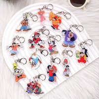 1/13Pcs Disney Goof Troop Goofy Acrylic Car Keychain Bag Charms Accessories Funny Cute Backpack Key Holder Keyring Fans Friends