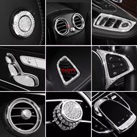 For Mercedes Benz C GLC Class W205 X253 Center Console Trim Diamond Cover Crystal Sticker Interior Accessories Modification