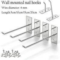 5-50pcs Hole Board Hook Steel Oblique Hanger Hardware Tool Hammer Pliers Wall Mount Storage Rack Garage