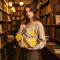 Handmade Crochet Flower Tote Lightweight Boho Beach Handbag with Flower Tassel Embroidery Aesthetic Boho Bag for Women Vacation