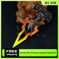 10cm/3.94in Arena Breakout Game Peripheral Cold Teeth Hand Prick Gold Weapon Model Toy Metal Ornament Melee Model Collection Boy