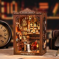 Custom Miniature Diy House Library Themed Kit Assembled Puzzle DIY Model Diy Miniature Wooden House for Educational Toy