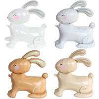 4pcs 4D Standing Rabbit Balloon Cute Cartoon Animal Foil Ballon Wedding Happy Birthday Party Decoration Kids Toys Baby Shower