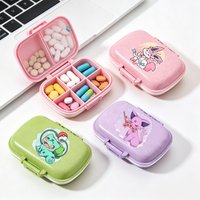 Cute Pokemons Pill Organizer Eevee Sylveon Espeon Compartments Pill Storage Box Case Pocket Portable Travel Daily Pill Container